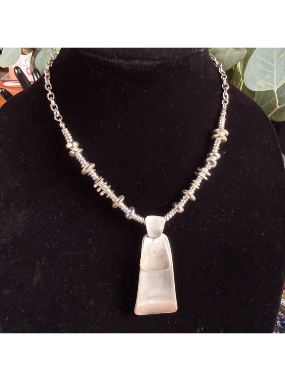 Robert Lee Morris RLM SOHO Structural Beaded Modernist Pendant and Necklace.